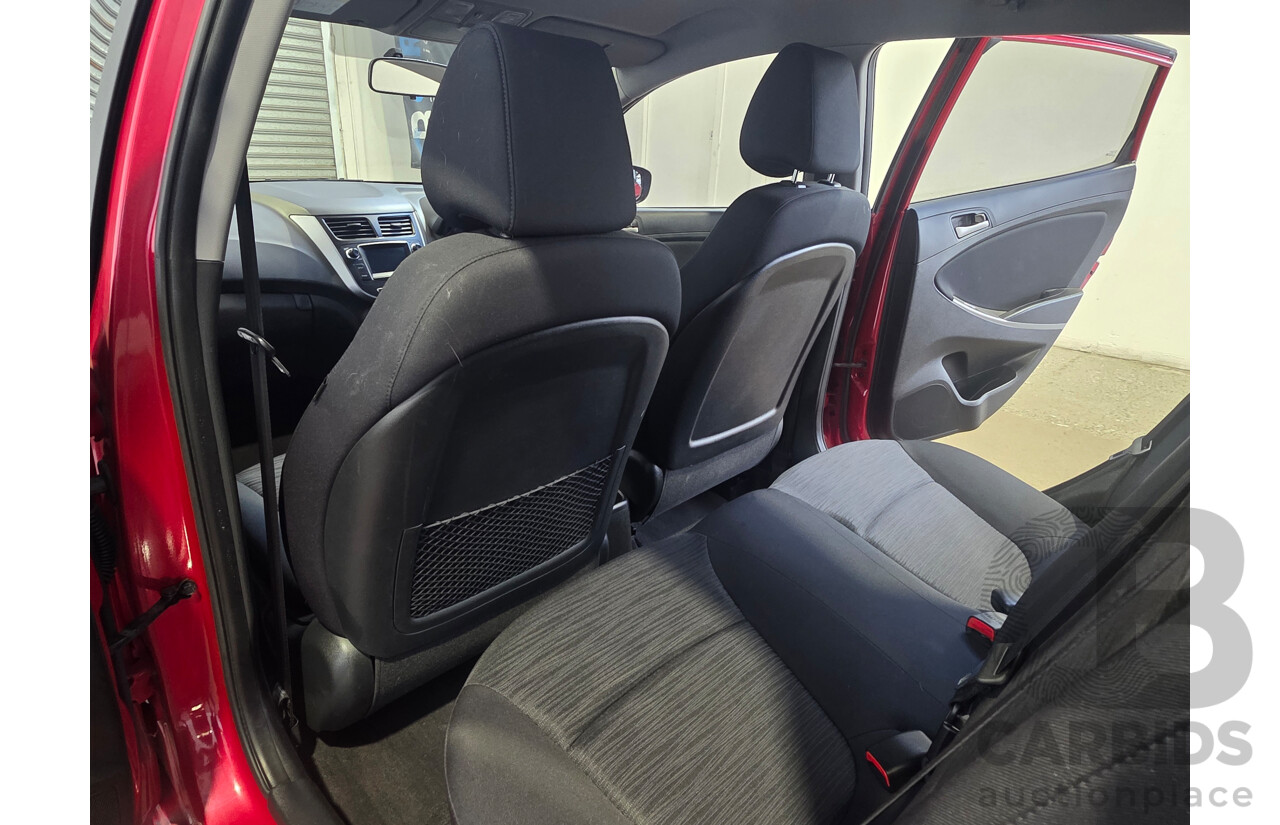 10/2016 Hyundai Accent ACTIVE RB4 MY16 5d Hatchback Red 1.4L