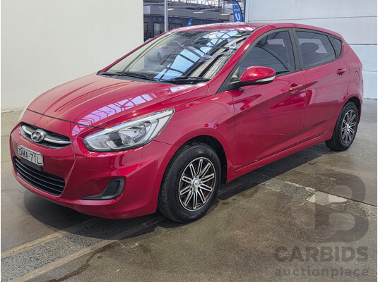 10/2016 Hyundai Accent ACTIVE RB4 MY16 5d Hatchback Red 1.4L