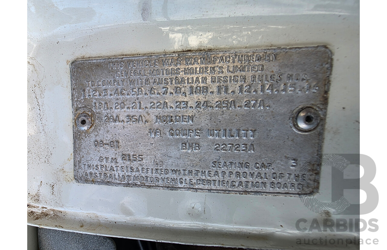 8/1981 Holden WB 2d Utility White V8 4.2L