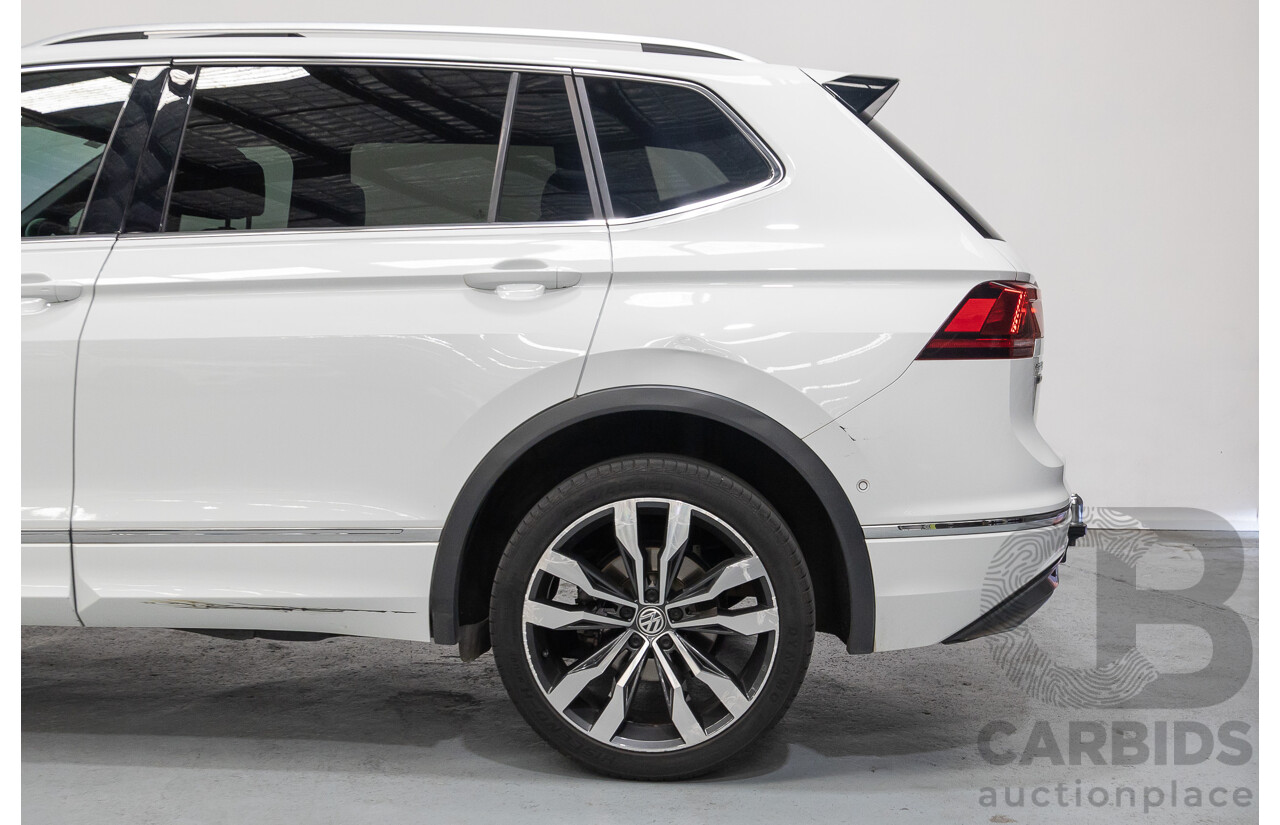 10/2019 Volkswagen Tiguan Allspace 162 TSI Highline (AWD) 5NA MY19.5 4d Wagon Pure White Turbo 2.0L - 7 Seater