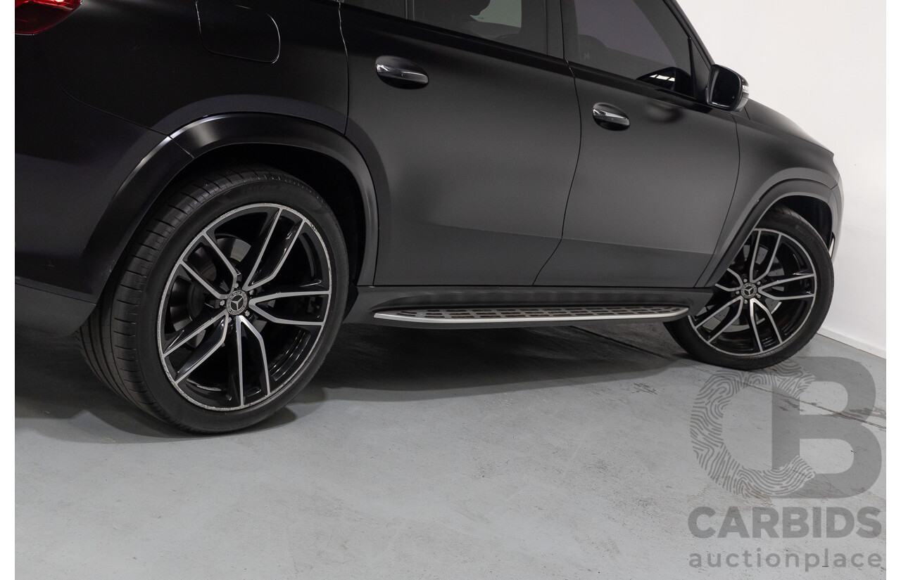 9/2021 Mercedes-Benz GLS 400d 4MATIC (AWD) X167 4d Wagon Obsidian Black Metallic / Wrapped Black Twin Turbo Diesel 2.9L