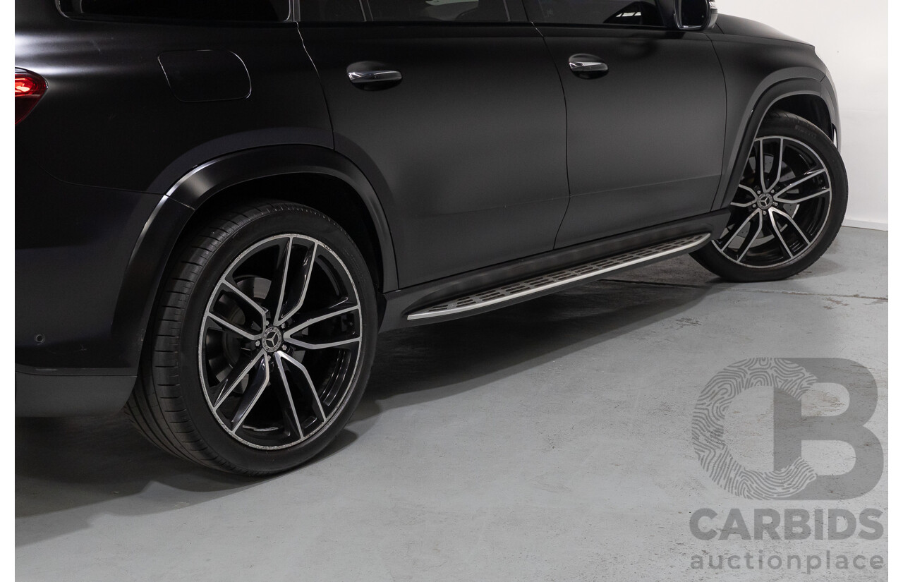 9/2021 Mercedes-Benz GLS 400d 4MATIC (AWD) X167 4d Wagon Obsidian Black Metallic / Wrapped Black Twin Turbo Diesel 2.9L