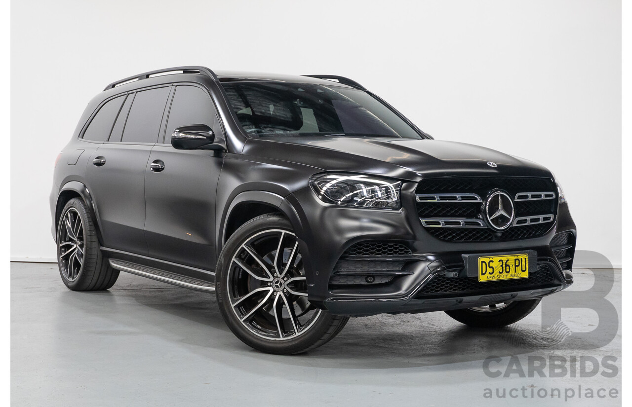9/2021 Mercedes-Benz GLS 400d 4MATIC (AWD) X167 4d Wagon Obsidian Black Metallic / Wrapped Black Twin Turbo Diesel 2.9L
