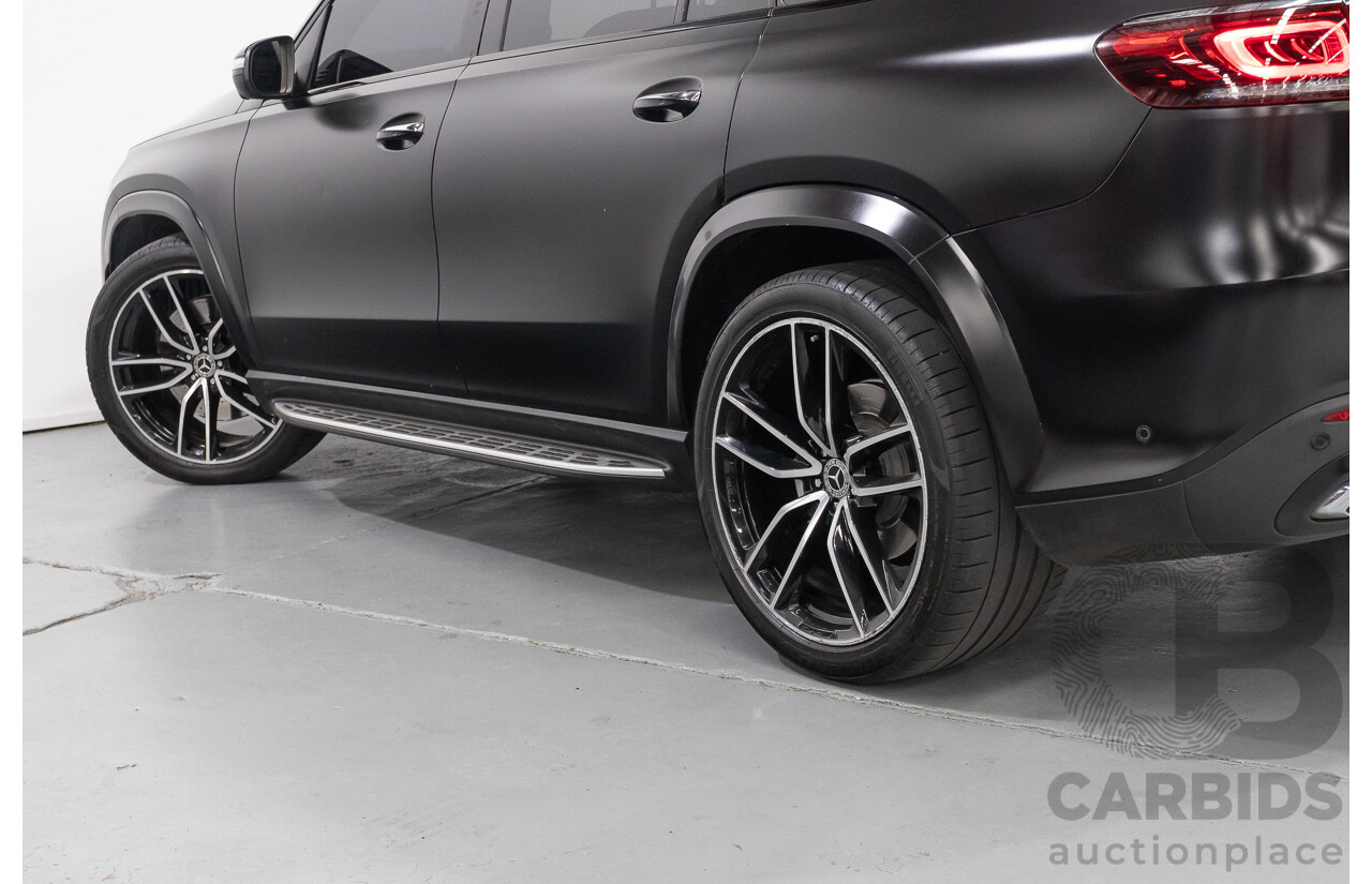 9/2021 Mercedes-Benz GLS 400d 4MATIC (AWD) X167 4d Wagon Obsidian Black Metallic / Wrapped Black Twin Turbo Diesel 2.9L