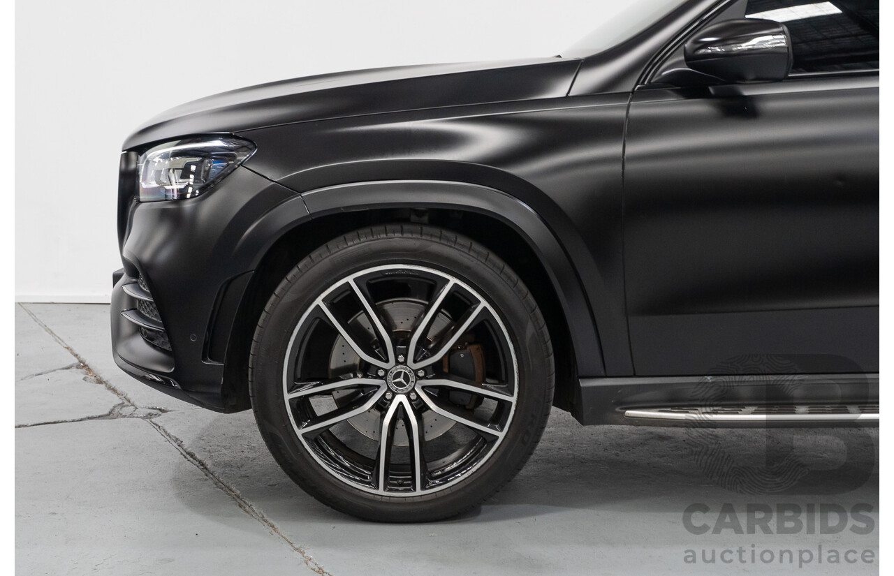9/2021 Mercedes-Benz GLS 400d 4MATIC (AWD) X167 4d Wagon Obsidian Black Metallic / Wrapped Black Twin Turbo Diesel 2.9L