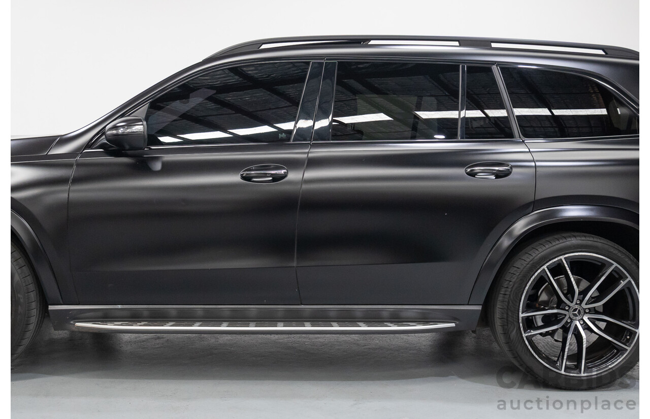 9/2021 Mercedes-Benz GLS 400d 4MATIC (AWD) X167 4d Wagon Obsidian Black Metallic / Wrapped Black Twin Turbo Diesel 2.9L