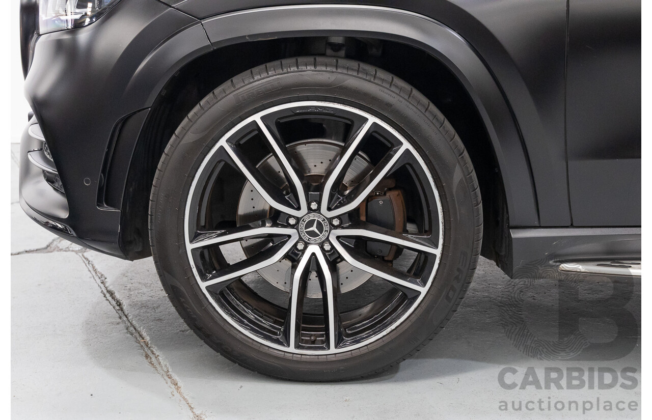 9/2021 Mercedes-Benz GLS 400d 4MATIC (AWD) X167 4d Wagon Obsidian Black Metallic / Wrapped Black Twin Turbo Diesel 2.9L
