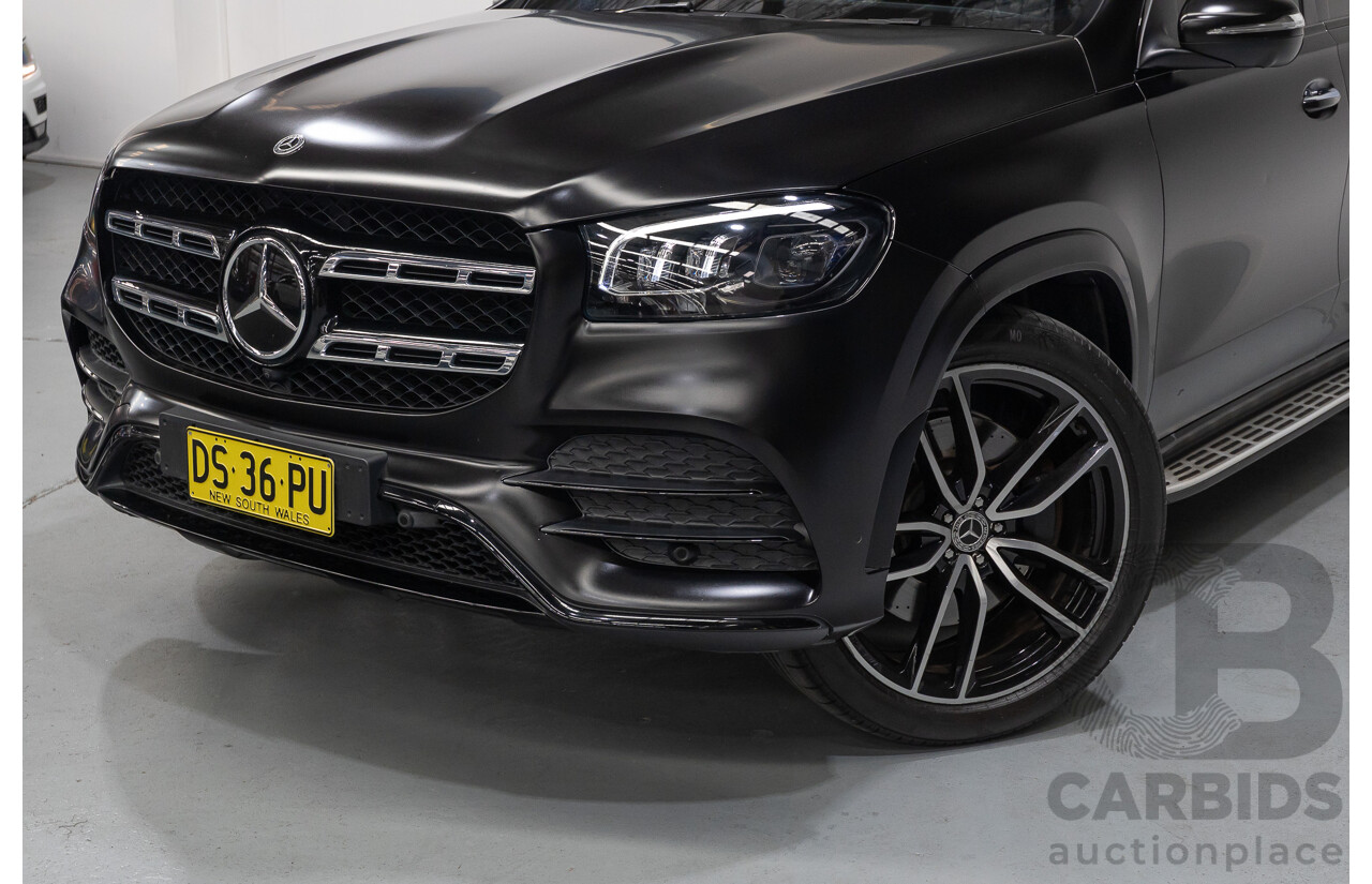 9/2021 Mercedes-Benz GLS 400d 4MATIC (AWD) X167 4d Wagon Obsidian Black Metallic / Wrapped Black Twin Turbo Diesel 2.9L