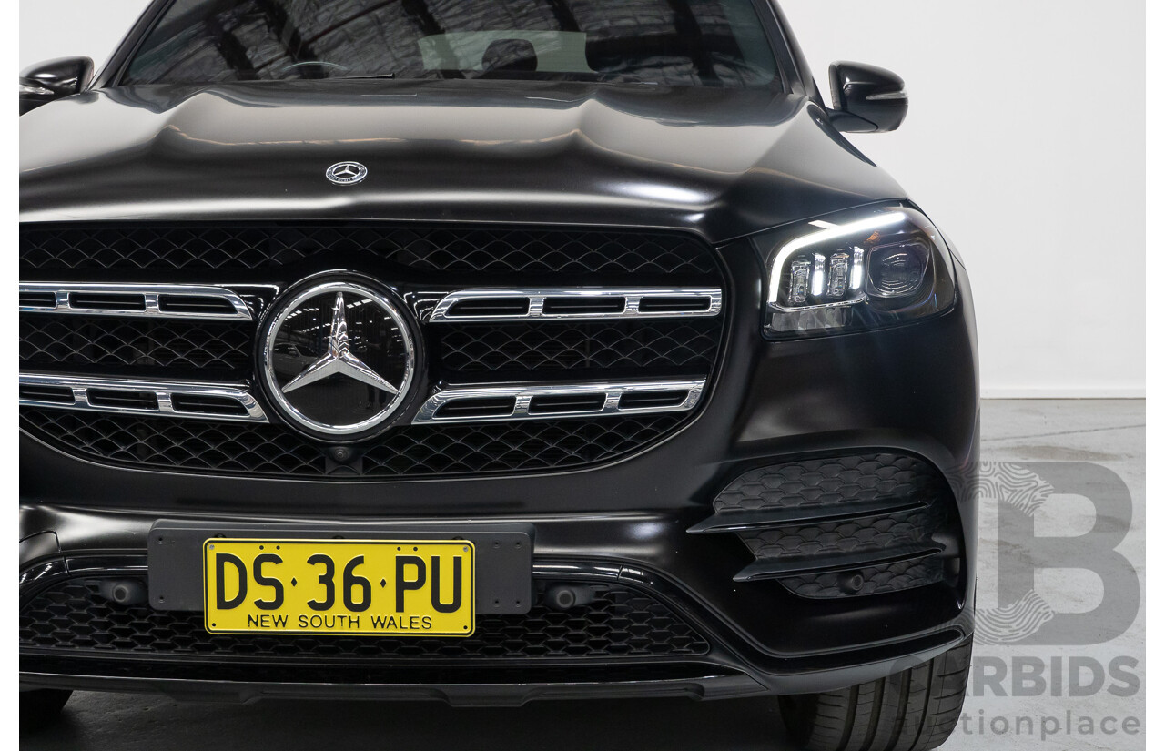 9/2021 Mercedes-Benz GLS 400d 4MATIC (AWD) X167 4d Wagon Obsidian Black Metallic / Wrapped Black Twin Turbo Diesel 2.9L