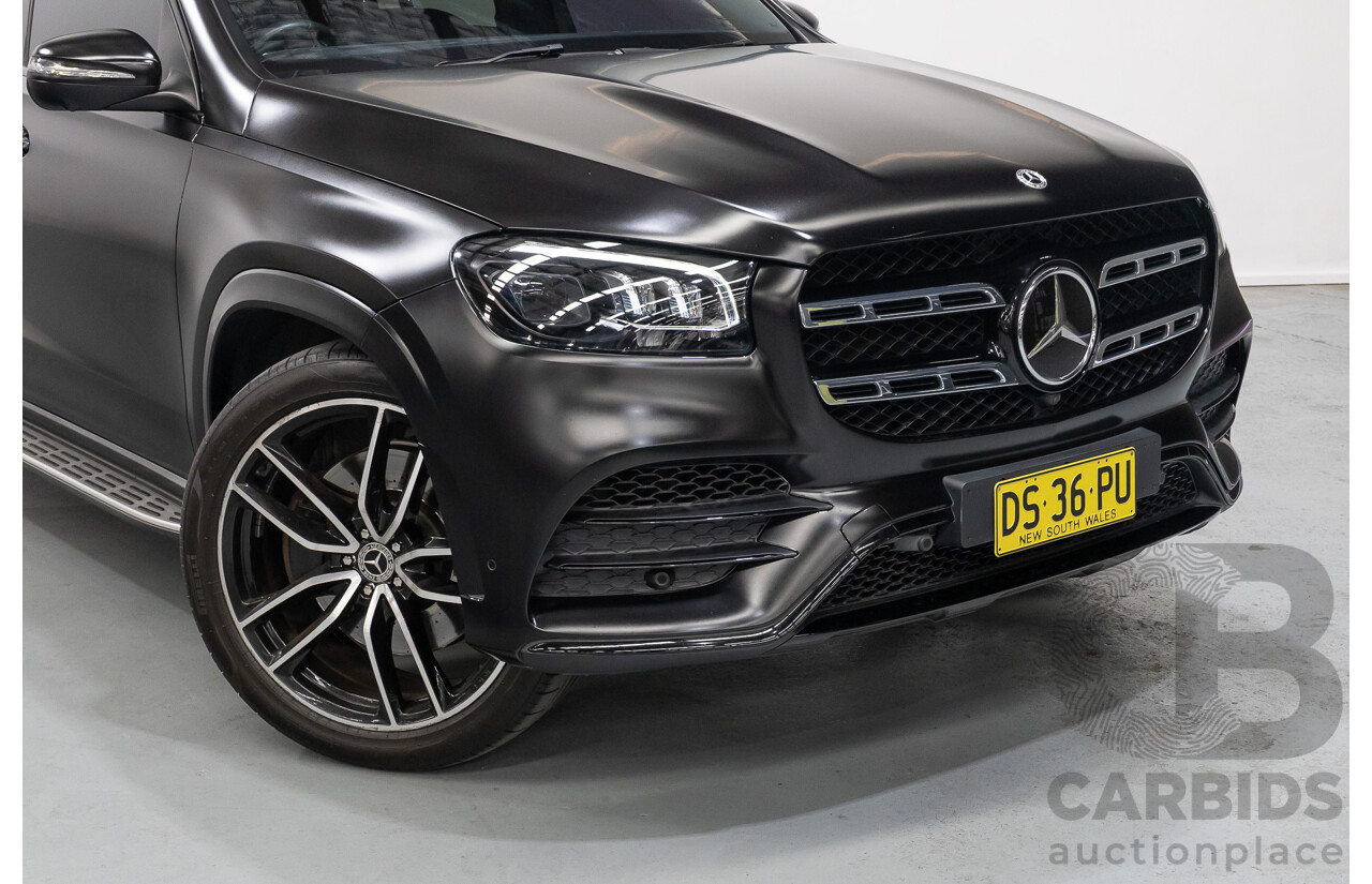 9/2021 Mercedes-Benz GLS 400d 4MATIC (AWD) X167 4d Wagon Obsidian Black Metallic / Wrapped Black Twin Turbo Diesel 2.9L