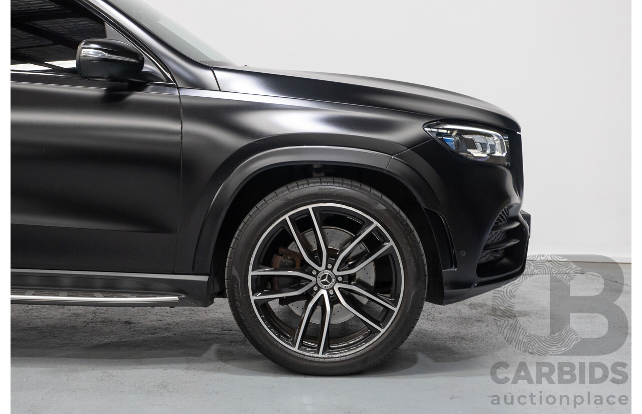 9/2021 Mercedes-Benz GLS 400d 4MATIC (AWD) X167 4d Wagon Obsidian Black Metallic / Wrapped Black Twin Turbo Diesel 2.9L