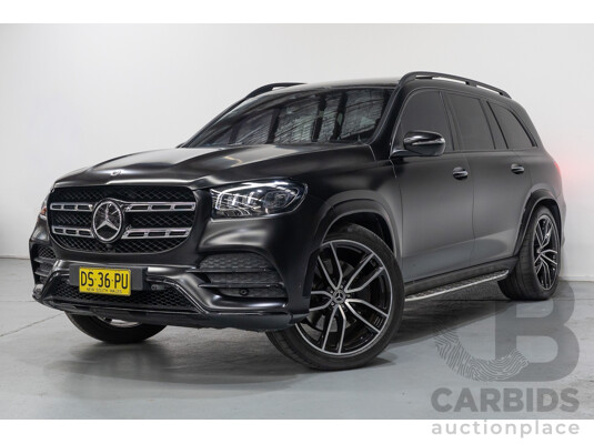 9/2021 Mercedes-Benz GLS 400d 4MATIC (AWD) X167 4d Wagon Obsidian Black Metallic / Wrapped Black Twin Turbo Diesel 2.9L