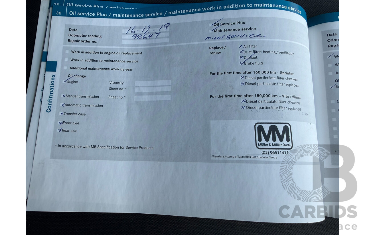 09/2008 Mercedes-Benz Vito 120CDI EXTRA LONG CREW CAB RWD MY08 2D Van Black 3.0L