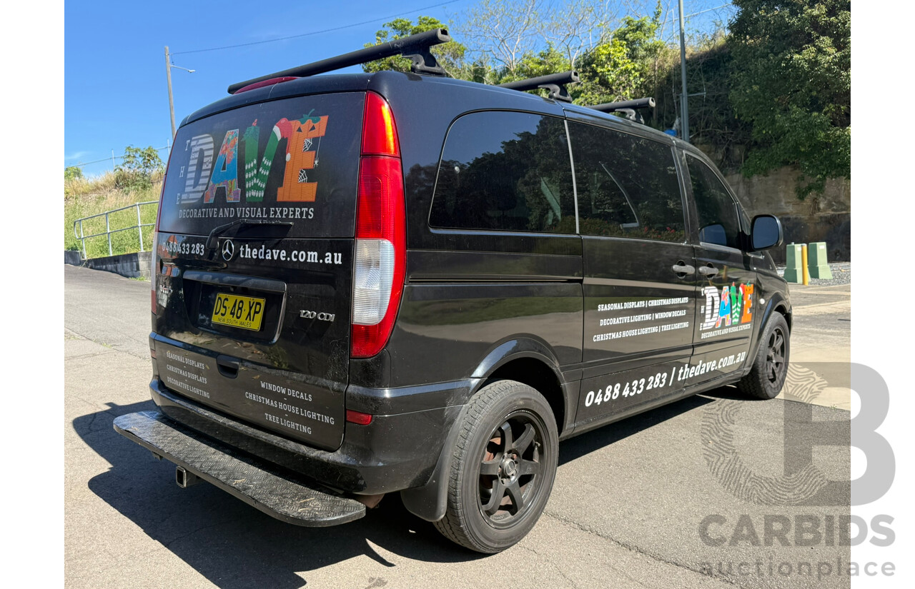 09/2008 Mercedes-Benz Vito 120CDI EXTRA LONG CREW CAB RWD MY08 2D Van Black 3.0L