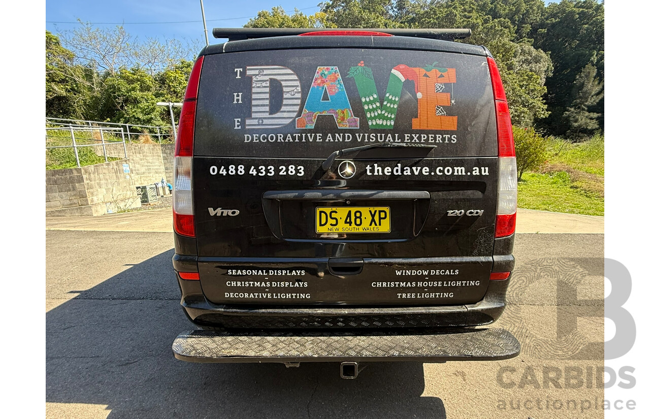09/2008 Mercedes-Benz Vito 120CDI EXTRA LONG CREW CAB RWD MY08 2D Van Black 3.0L