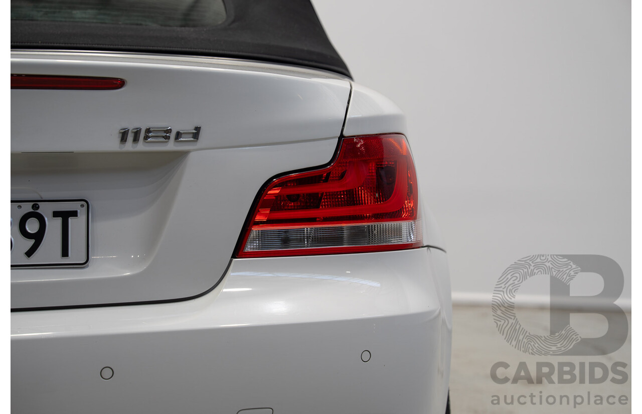 11/2012 BMW 118d E88 MY12 UPDATE 2d Convertible White 2.0L