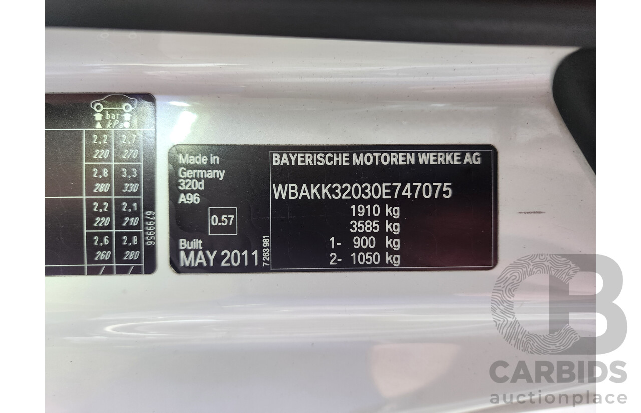 06/2012 Bmw 3 20d E92 MY11 2d Coupe White 2.0L