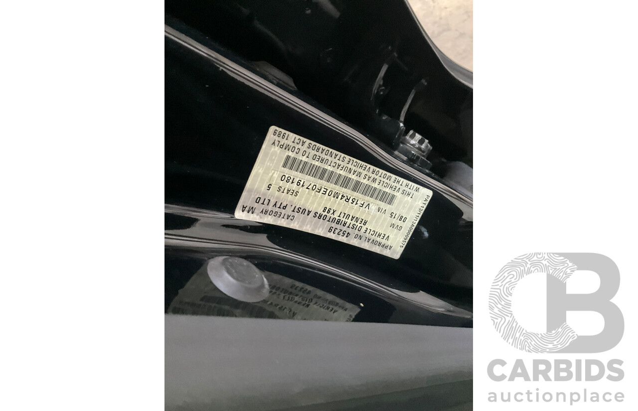 08/2015 Renault Clio R.S. 200 CUP X98 5d Hatchback Black 1.6L