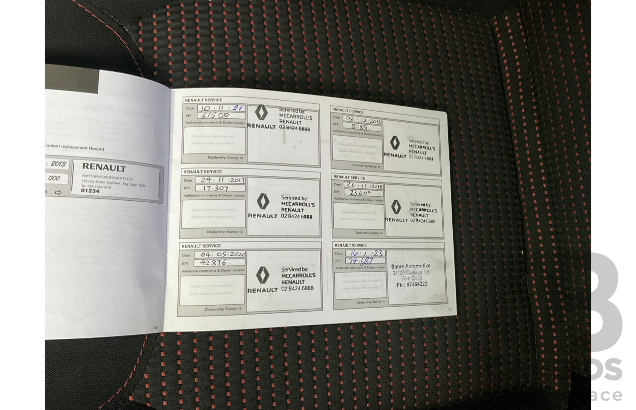 08/2015 Renault Clio R.S. 200 CUP X98 5d Hatchback Black 1.6L