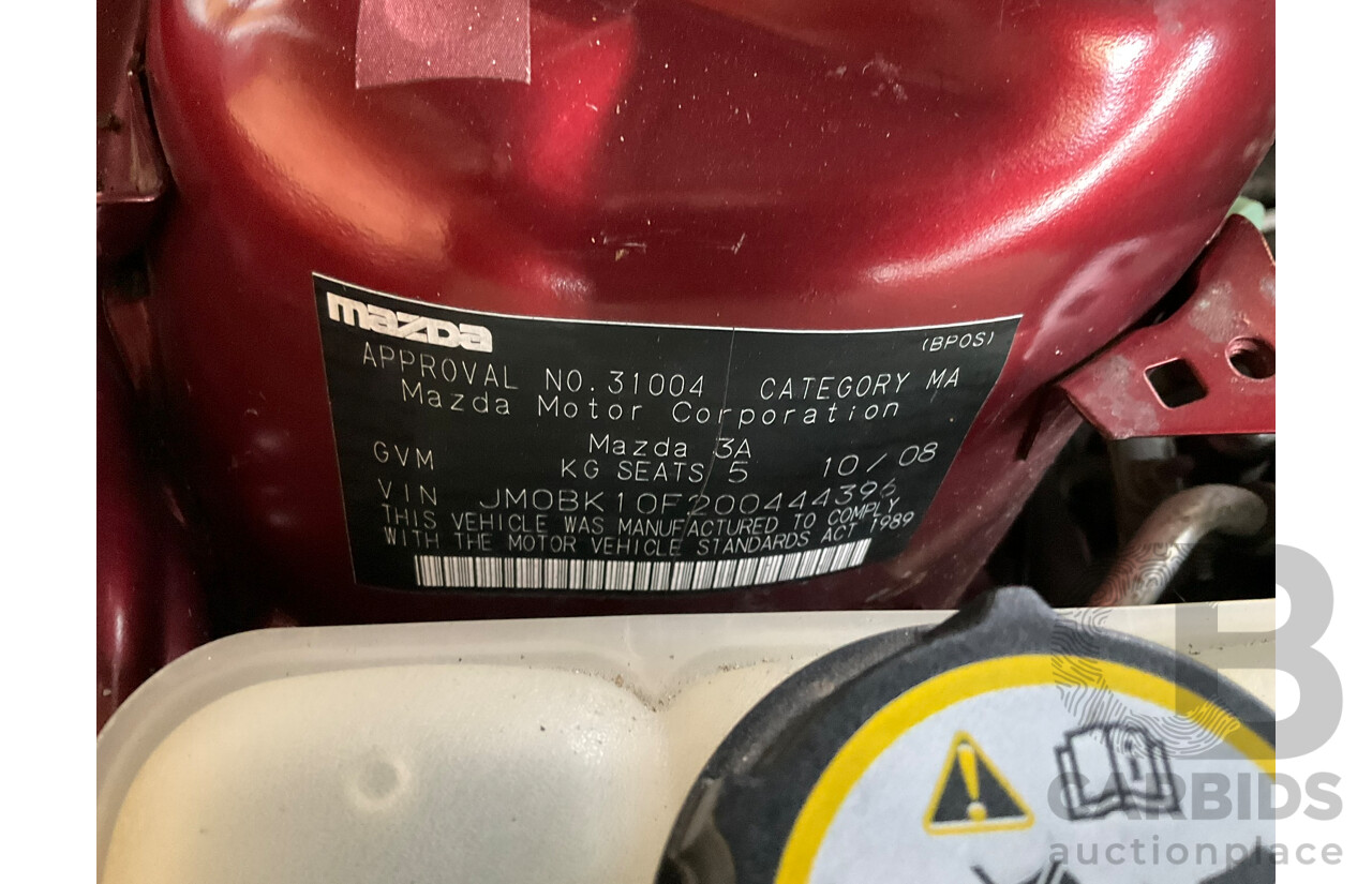 10/2008 Mazda 3 Neo Sport BK MY08 5d Hatchback Red 2.0L