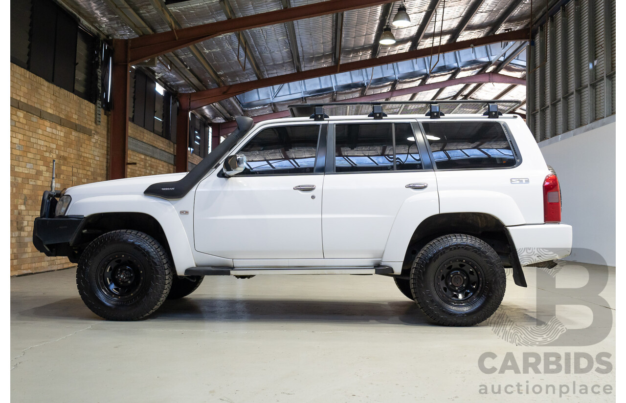 10/2015 Nissan Patrol ST (4x4) GU Series 9 4d Wagon White Turbo Diesel 3.0L