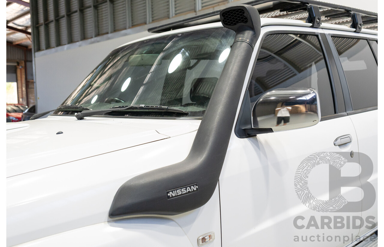 10/2015 Nissan Patrol ST (4x4) GU Series 9 4d Wagon White Turbo Diesel 3.0L