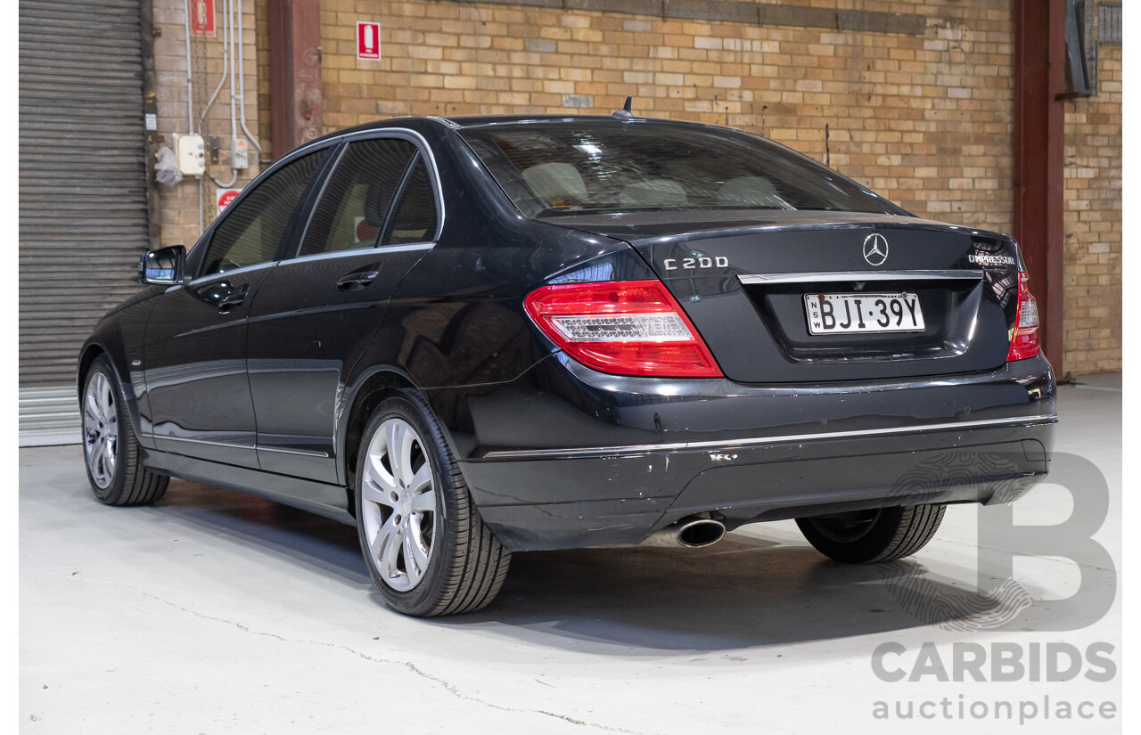 03/2009 Mercedes-Benz C200 Kompressor Classic W204 4D Sedan Black 1.8L