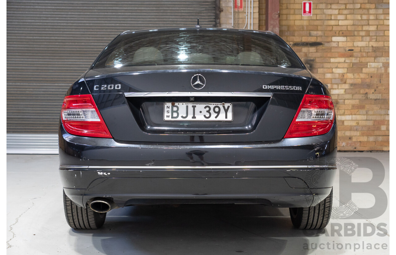 03/2009 Mercedes-Benz C200 Kompressor Classic W204 4D Sedan Black 1.8L