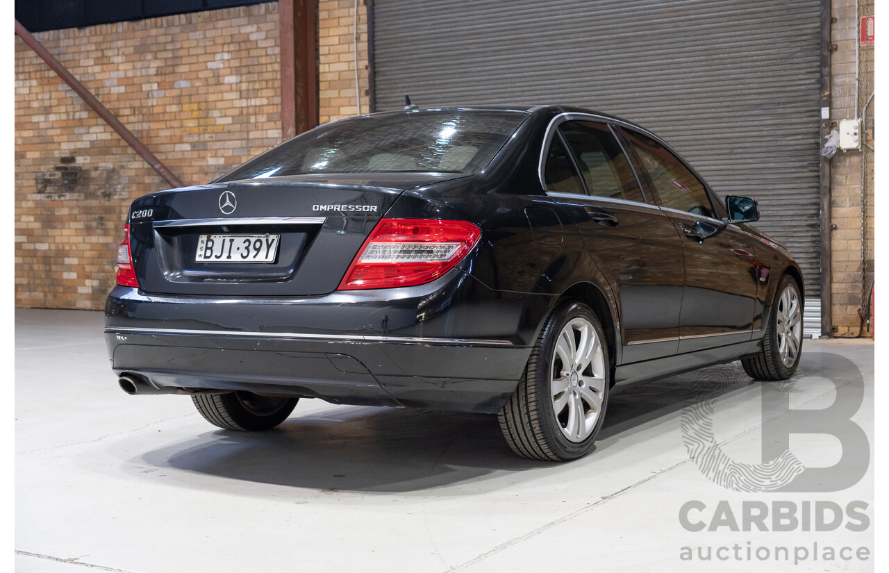 03/2009 Mercedes-Benz C200 Kompressor Classic W204 4D Sedan Black 1.8L