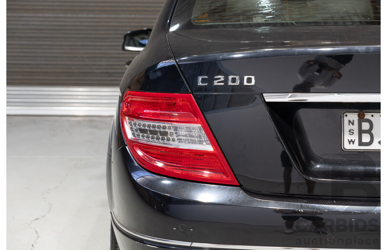 03/2009 Mercedes-Benz C200 Kompressor Classic W204 4D Sedan Black 1.8L