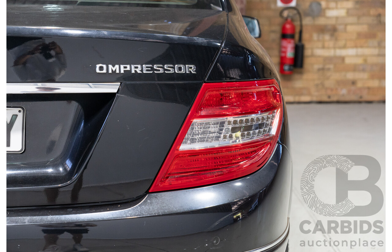 03/2009 Mercedes-Benz C200 Kompressor Classic W204 4D Sedan Black 1.8L
