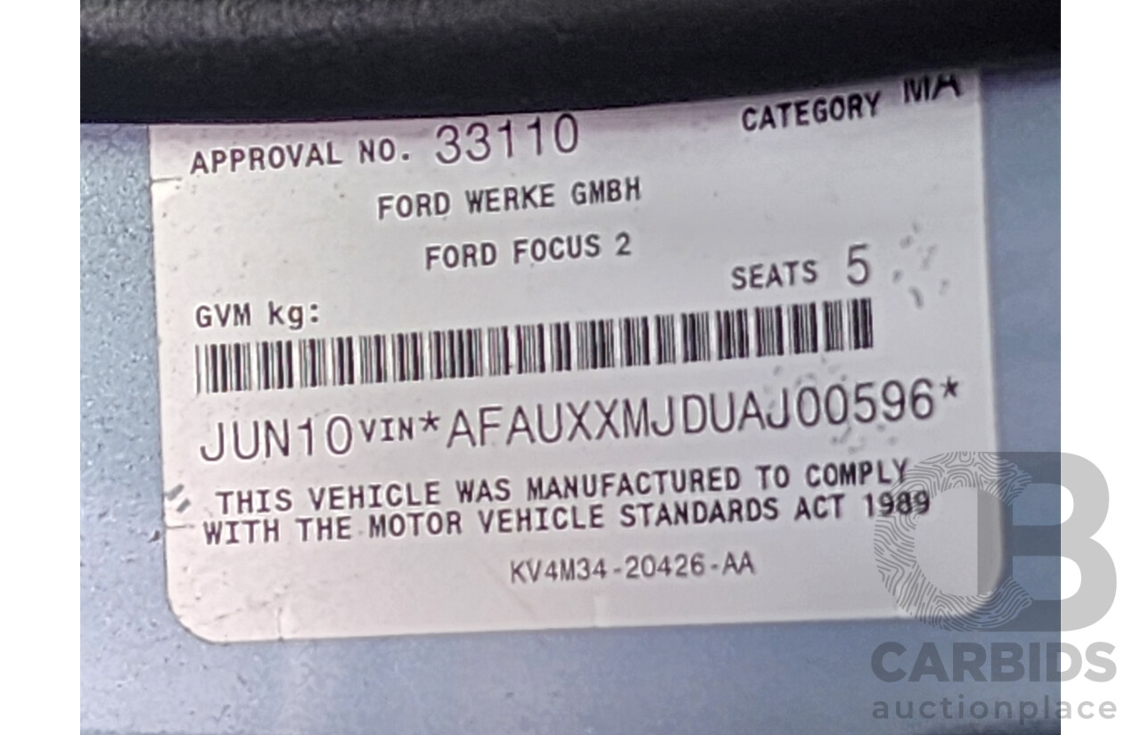 06/2010 Ford Focus LX LV 5d Hatchback Blue 2.0L