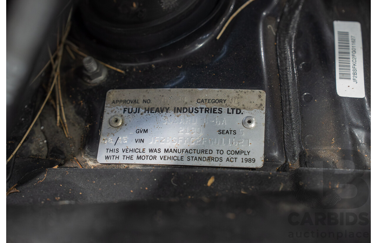 08/2015 Subaru Outback 3.6R (AWD) MY15 4d Wagon Grey 3.6L