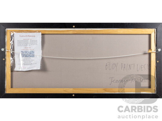 Jeanny N. Yarn (20th Century, Indigenous-Australian, 1977-), Body Paint Design (2009), Original Acrylic on Canvas, 60H x 126W cm (frame)