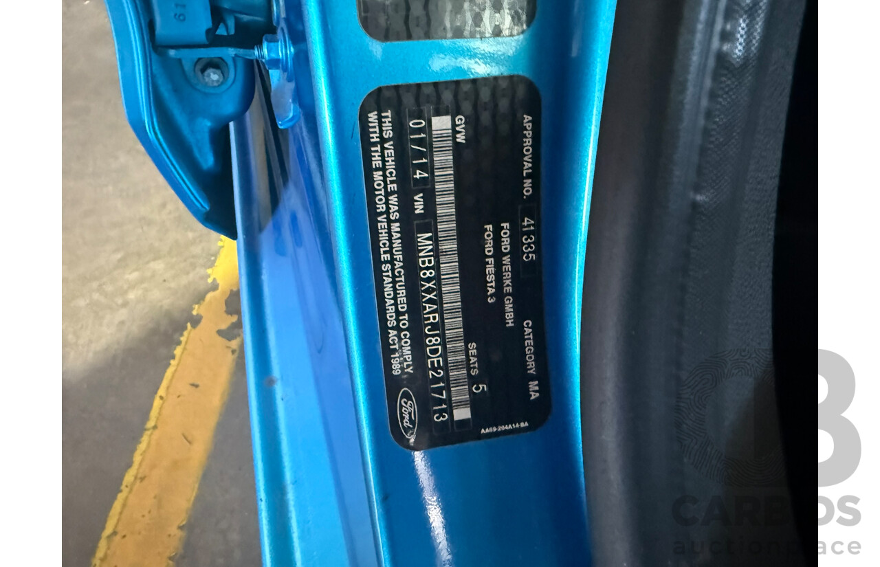 01/2014 Ford Fiesta Sport WZ 5d Hatchback Blue 1.0L