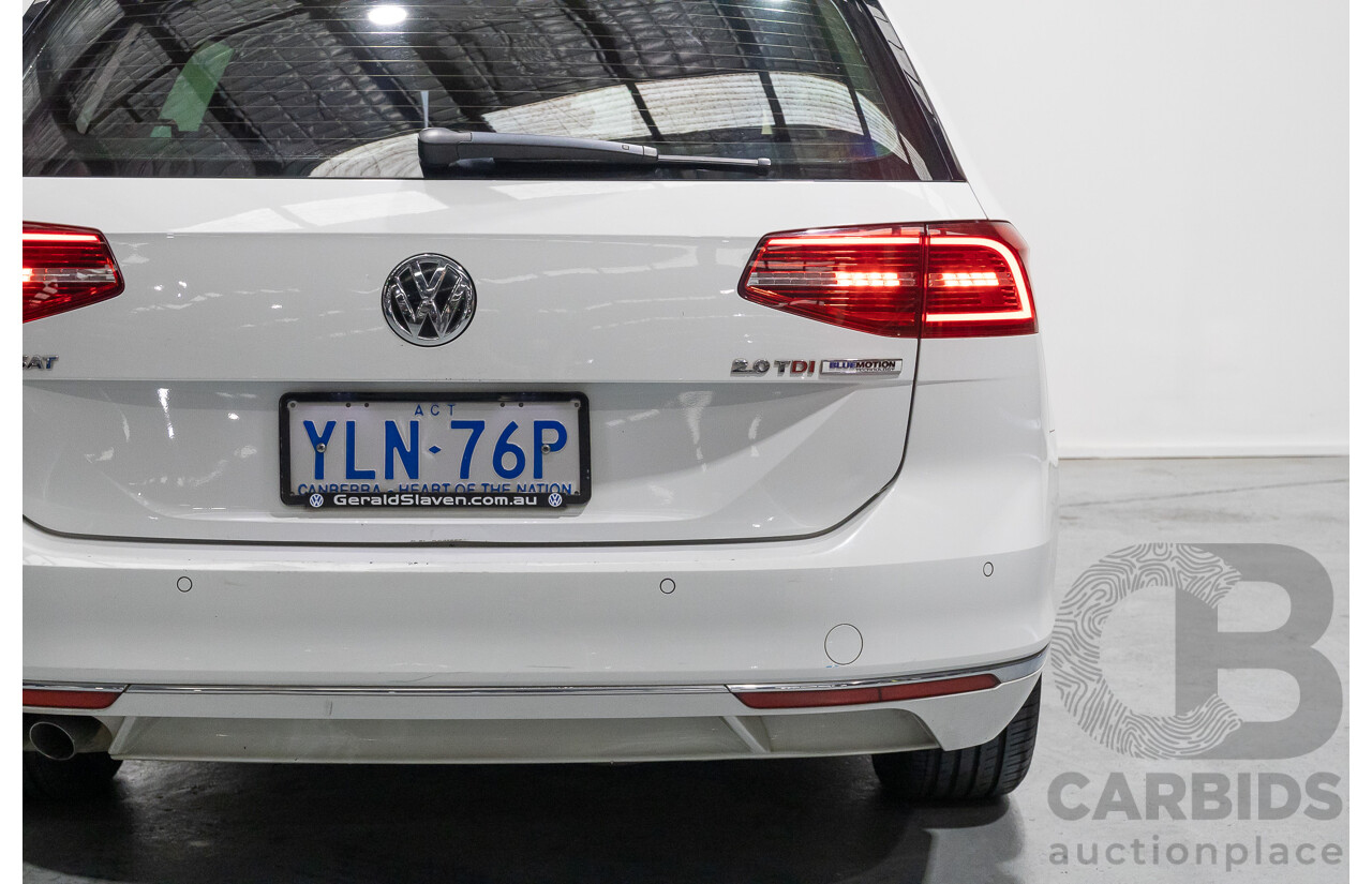 01/2016 Volkswagen Passat 140 TDI Highline 3C MY16 4D Wagon Pure White Turbo Diesel 2.0L