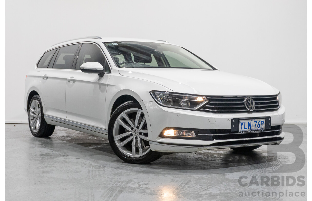 01/2016 Volkswagen Passat 140 TDI Highline 3C MY16 4D Wagon Pure White Turbo Diesel 2.0L