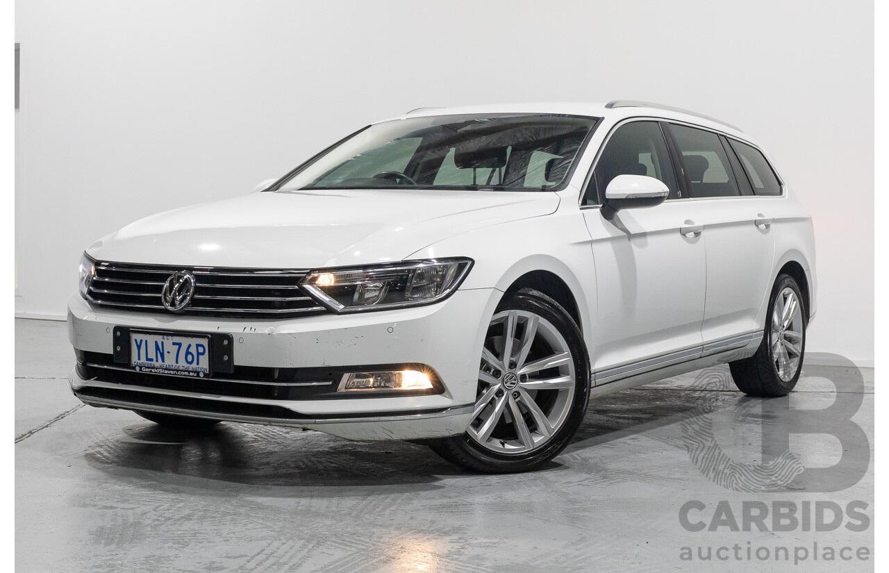 01/2016 Volkswagen Passat 140 TDI Highline 3C MY16 4D Wagon Pure White Turbo Diesel 2.0L