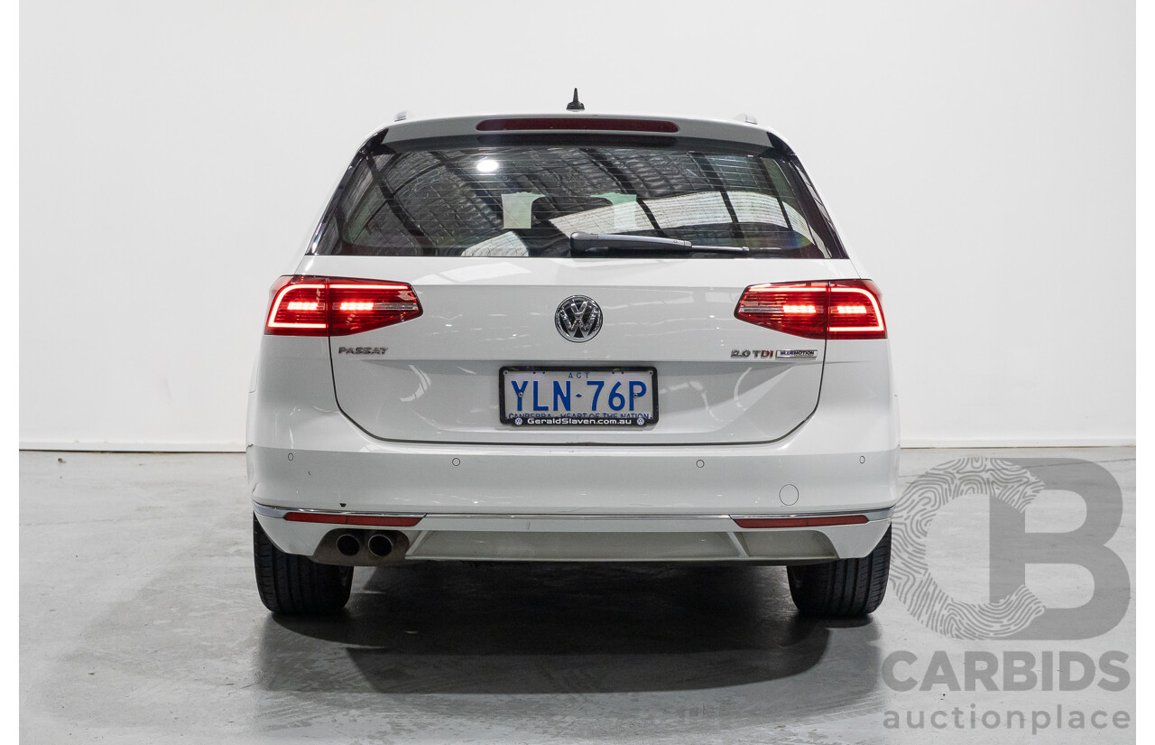 01/2016 Volkswagen Passat 140 TDI Highline 3C MY16 4D Wagon Pure White Turbo Diesel 2.0L