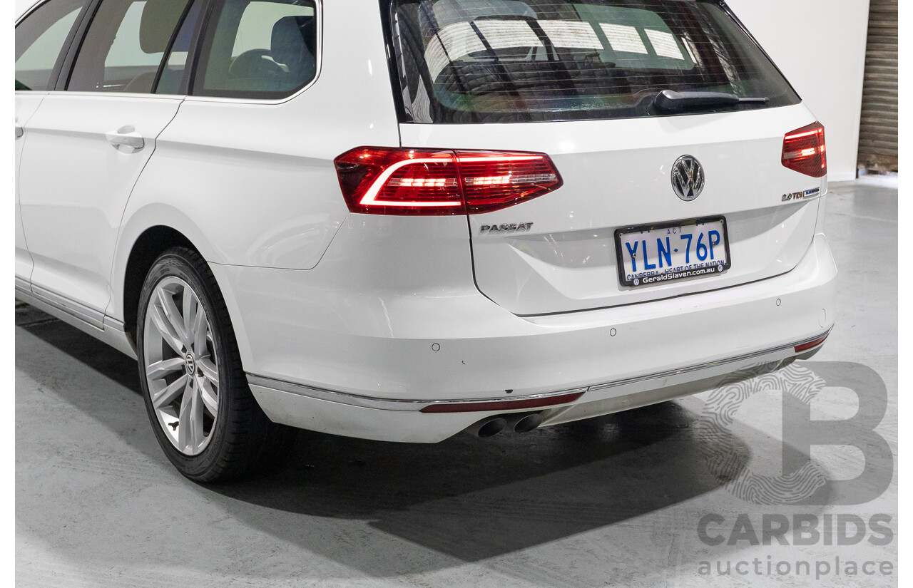 01/2016 Volkswagen Passat 140 TDI Highline 3C MY16 4D Wagon Pure White Turbo Diesel 2.0L