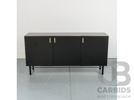 Modern Black Three Door Credenza