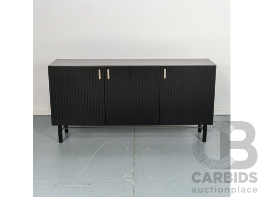 Modern Black Three Door Credenza