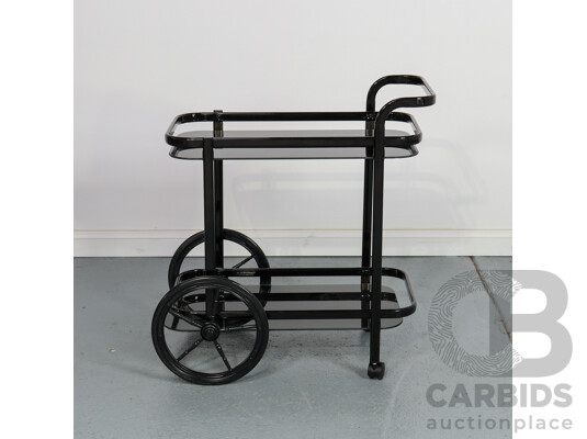 Modern Metal Two Tier Drinks Trolley