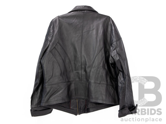 Genuine Italian Leather Zip Up Jacket by Arpelle - Size 10