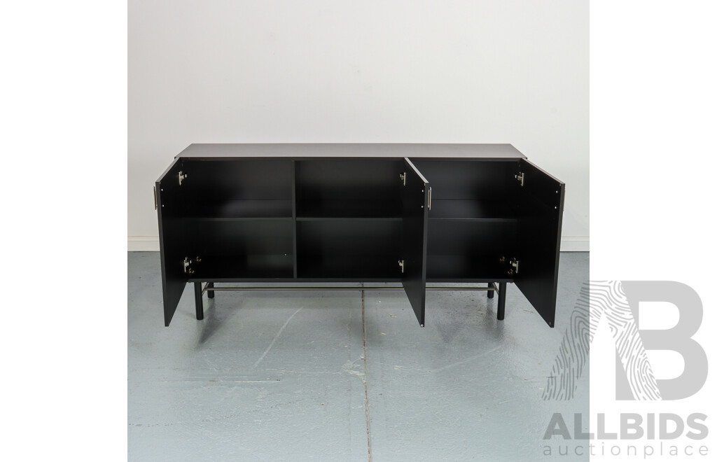 Modern Black Three Door Credenza