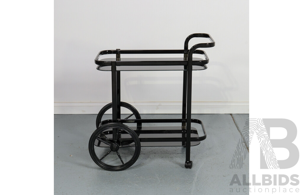 Modern Metal Two Tier Drinks Trolley