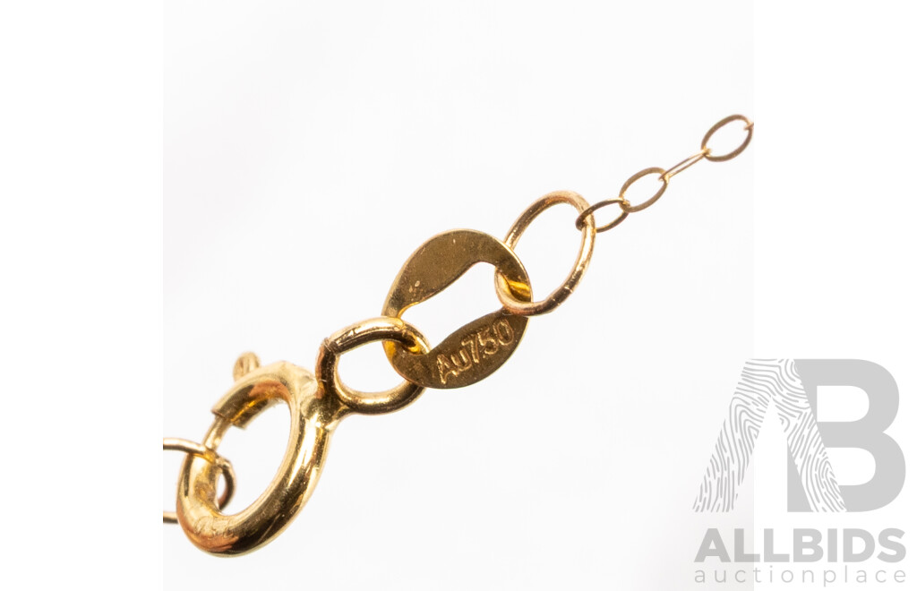 18ct Yellow Gold & Diamonds Snowflake Necklace with Valuation. Length - 48cms - 1.73gms
