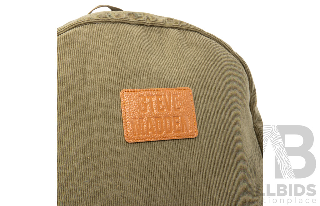 Steve Madden Olive Green Corduroy Backpack