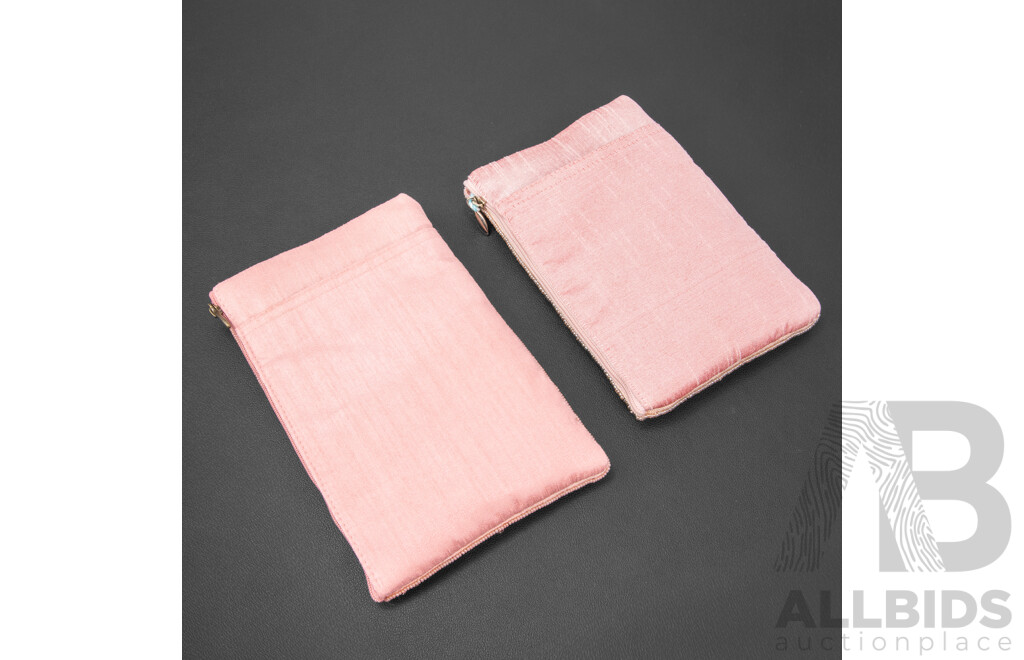 Beaded Small Multi Pouch Cosmetic/Evening Bags - Lot of 2