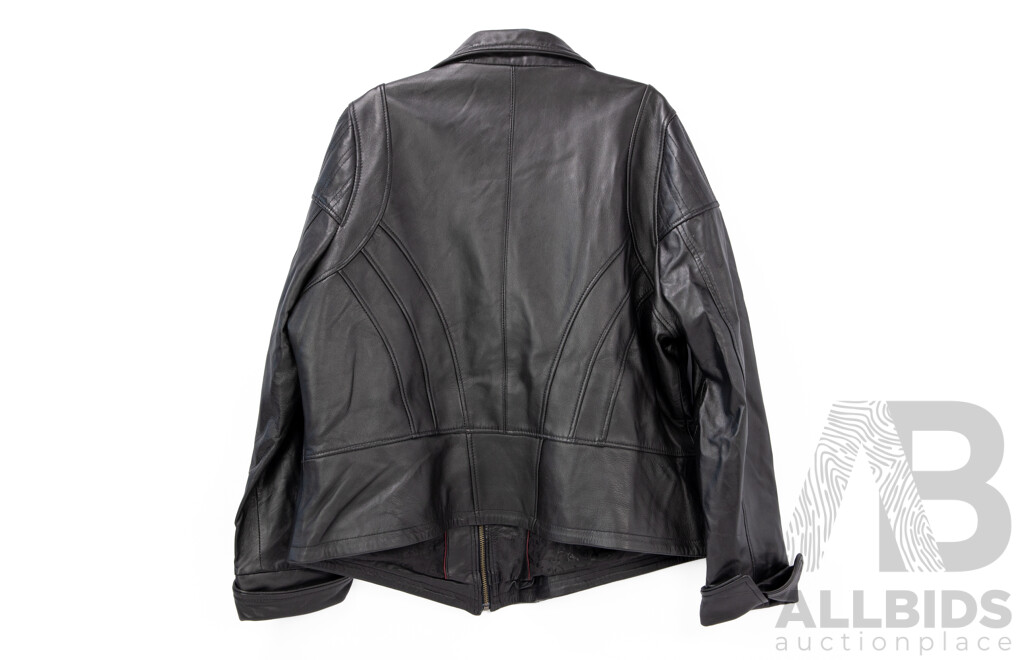 Genuine Italian Leather Zip Up Jacket by Arpelle - Size 10